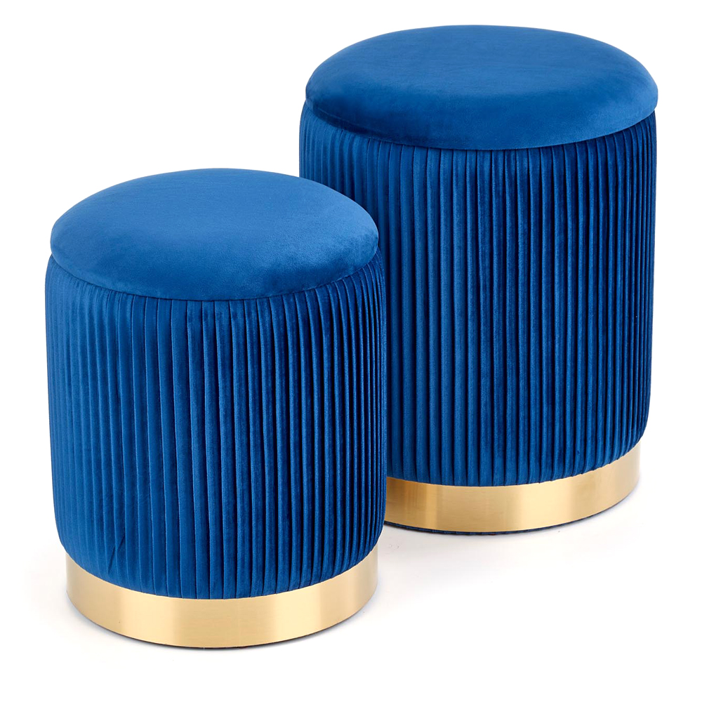 Zestaw dwóch puf Wemerra niebieskie - zdjęcie 1