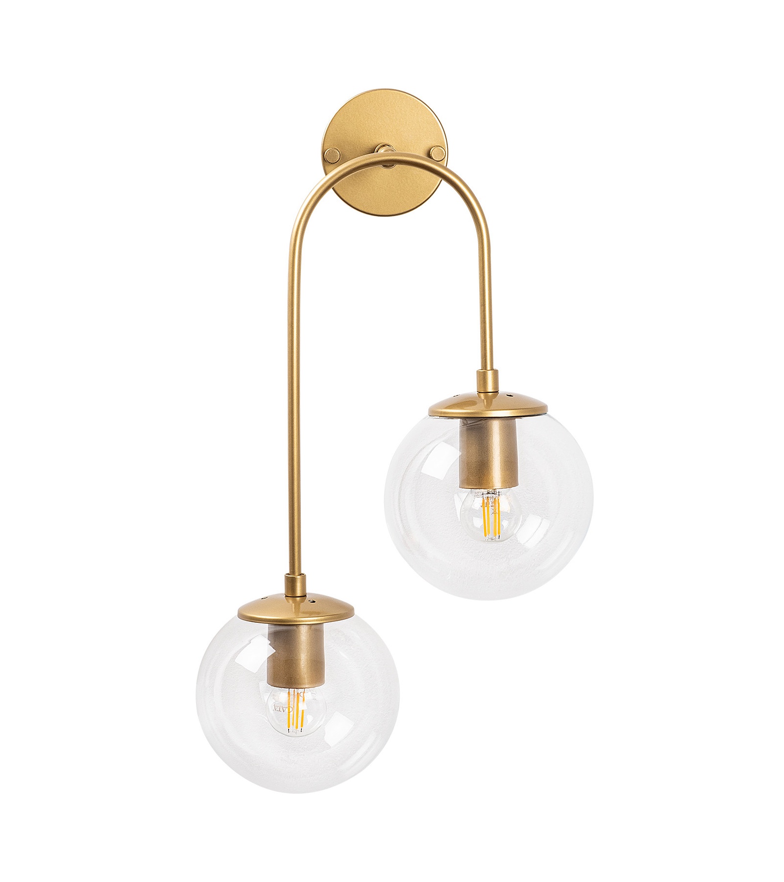 Lampa ścienna Tribilia x2 złota/ transparentny klosz - zdjęcie 1