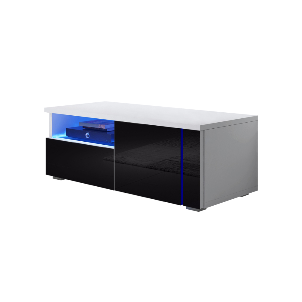 Szafka RTV Oxy Single Biały mat / Czarny połysk - zdjęcie 1