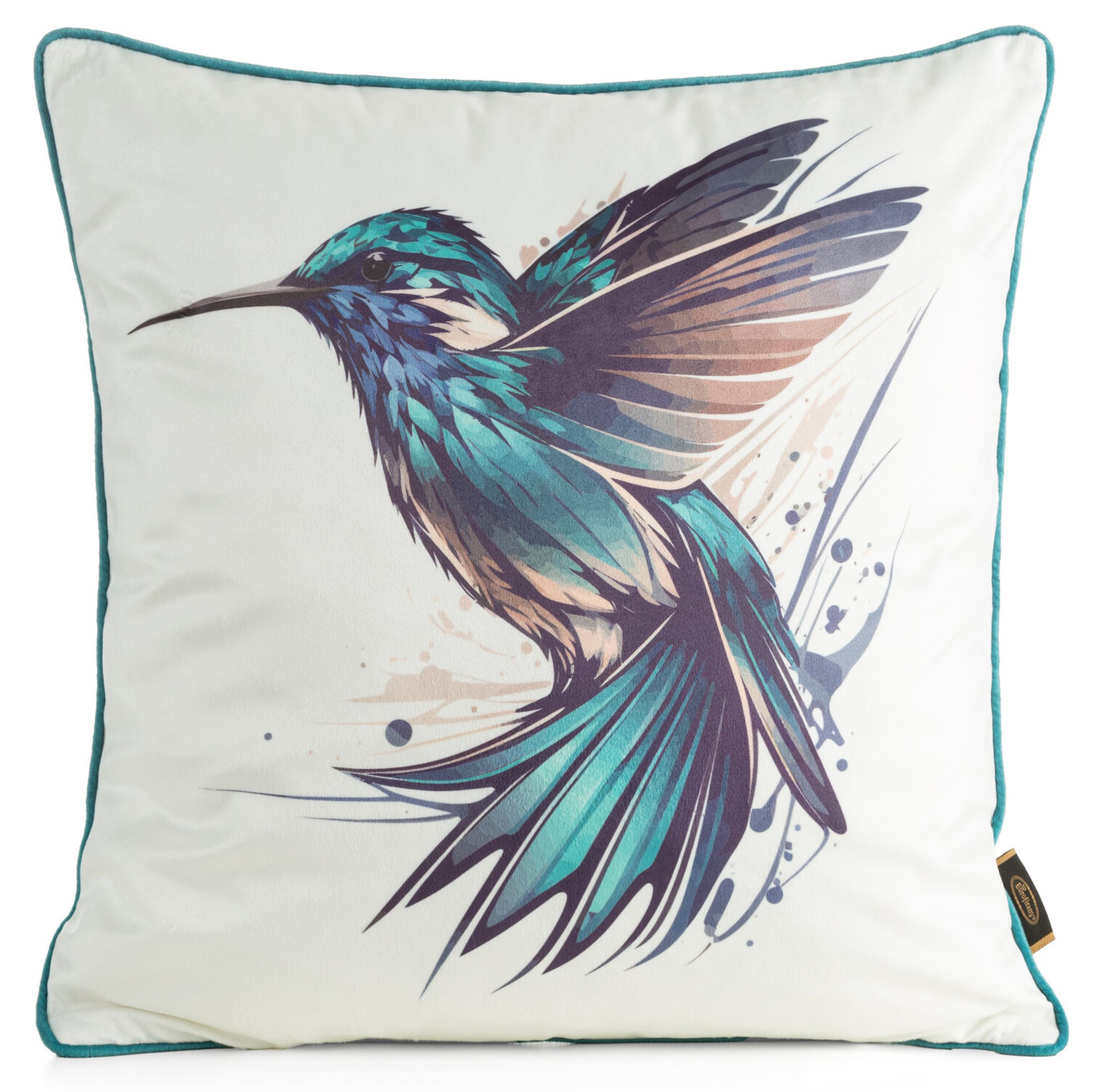 Poszewka na poduszkę Nuatters 45x45 cm z motywem koliberka - zdjęcie 1