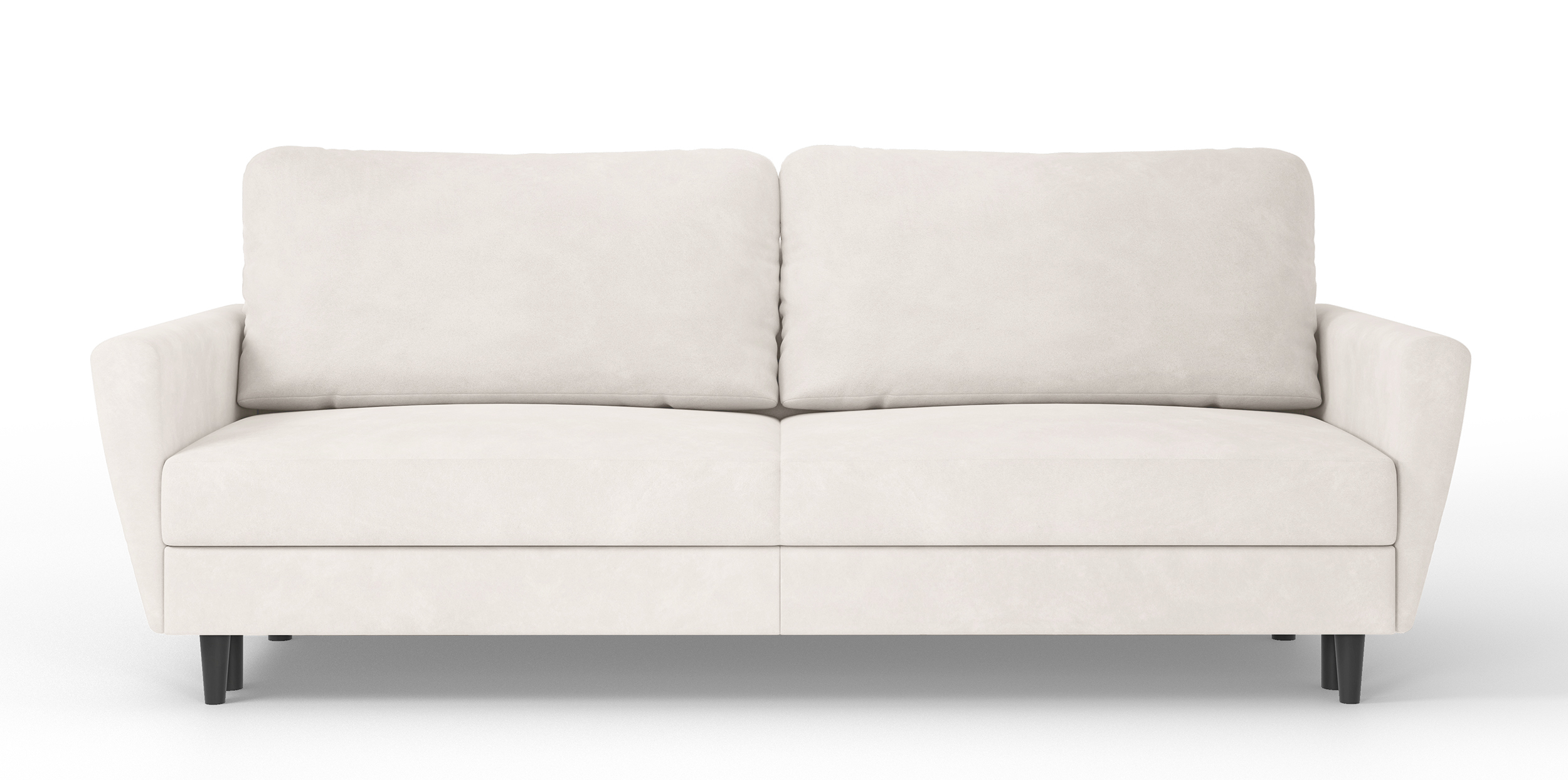 Kanapa rozkładana Zenittha jasnobeżowa welur łatwoczyszczący - zdjęcie 1