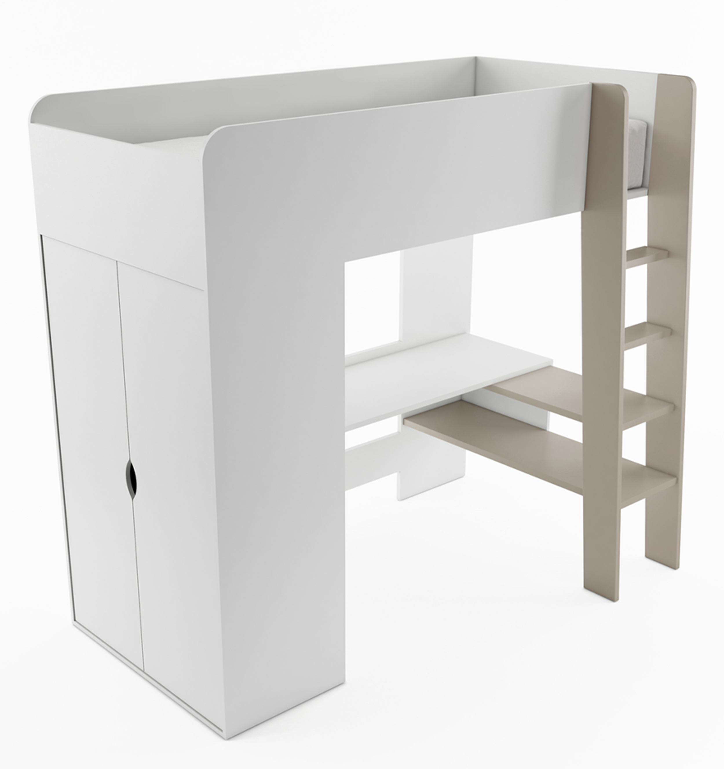 Łóżko piętrowe Tom z szafą i biurkiem - zdjęcie 1