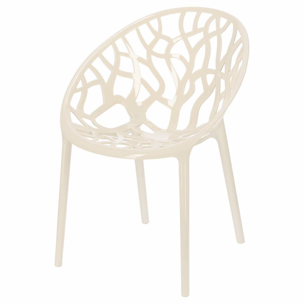 Krzesło z tworzywa Kingsly w kolorze kości słoniowej - zdjęcie 1