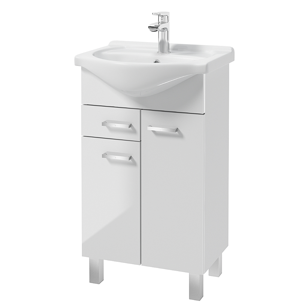 Szafka pod umywalkę Loope z umywalką biała 46x80 cm - zdjęcie 1