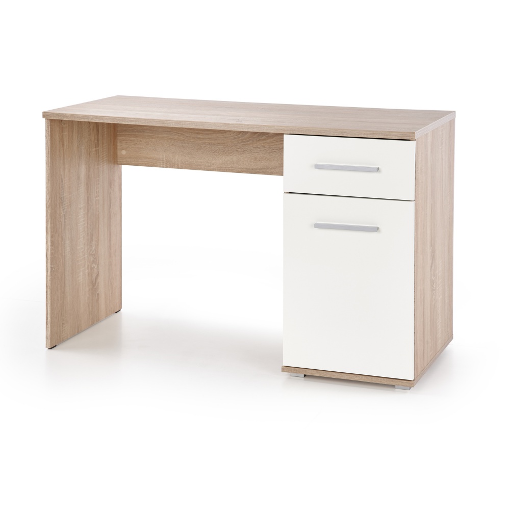 Biurko Claros 120x55 cm białe - dąb sonoma - zdjęcie 1