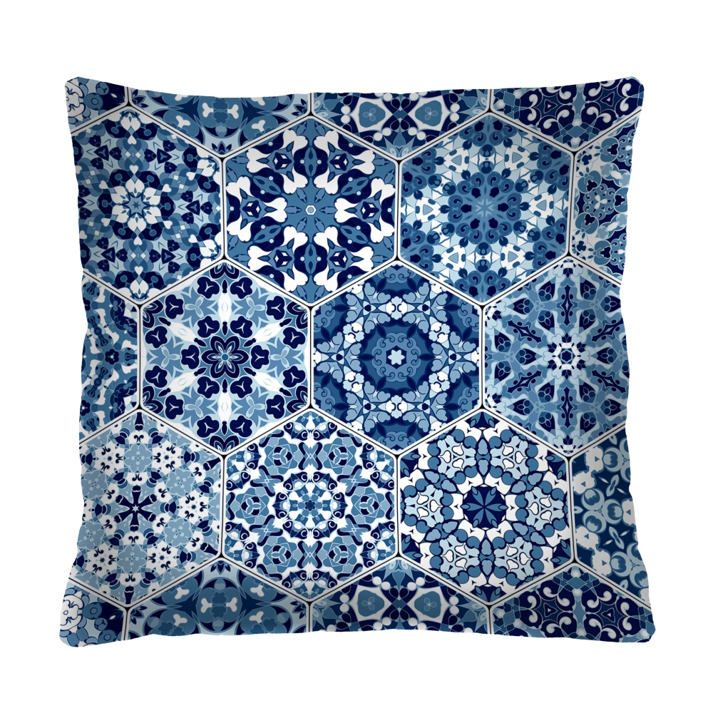 Poduszka dekoracyjna Diecca niebieska - zdjęcie 1