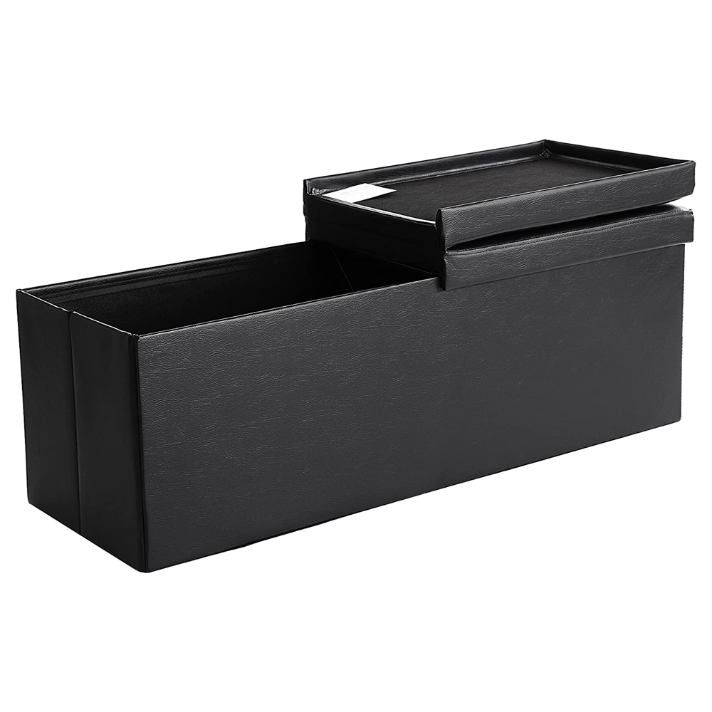 Kufer z siedziskiem Gamont ekoskóra czarny - zdjęcie 1