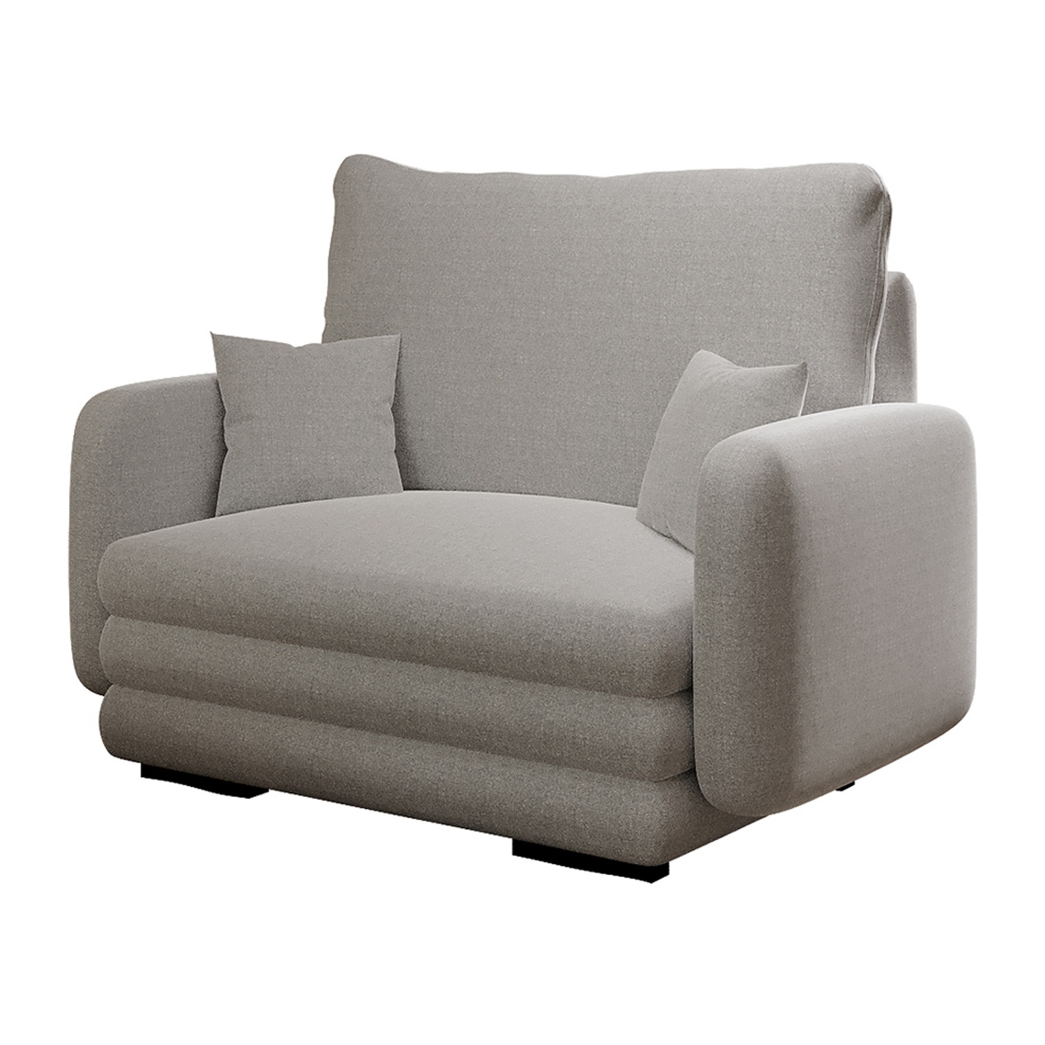 Fotel kubełkowy Lincino jasnoszary w tkaninie łatwoczyszczącej - zdjęcie 1