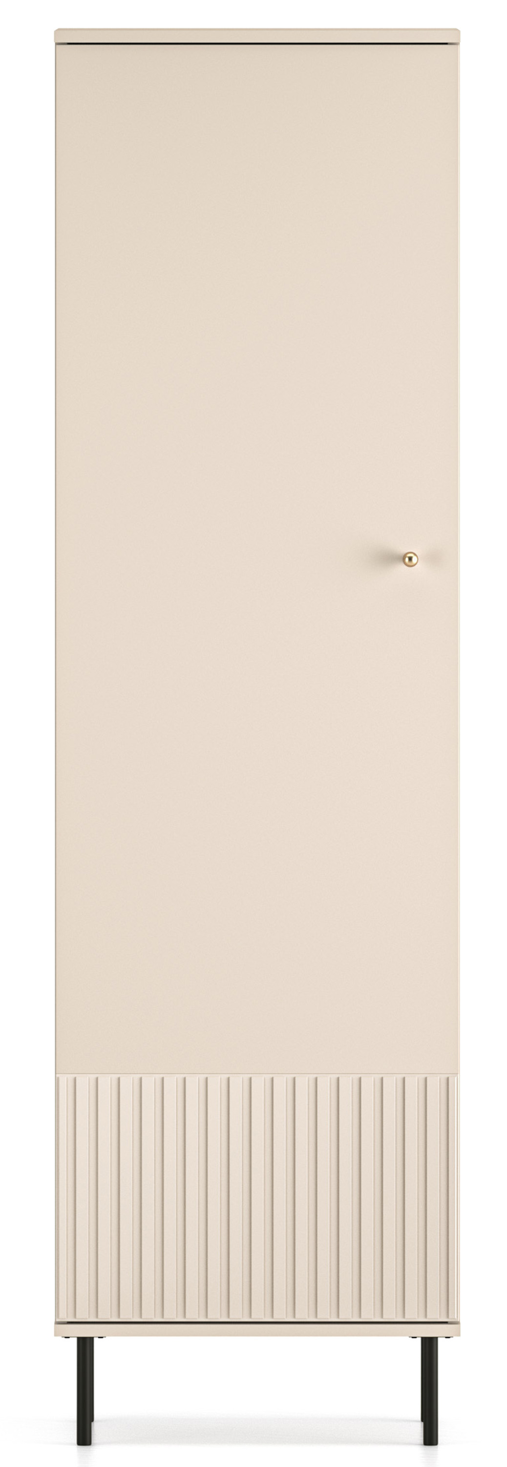 Szafa do przedpokoju Caletto 55 cm jednodrzwiowa ozdobne lamele beżowa - zdjęcie 1