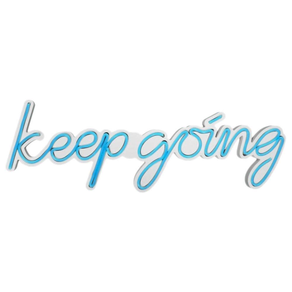Neon na ścianę Letely z napisem Keep Going niebieski - zdjęcie 1