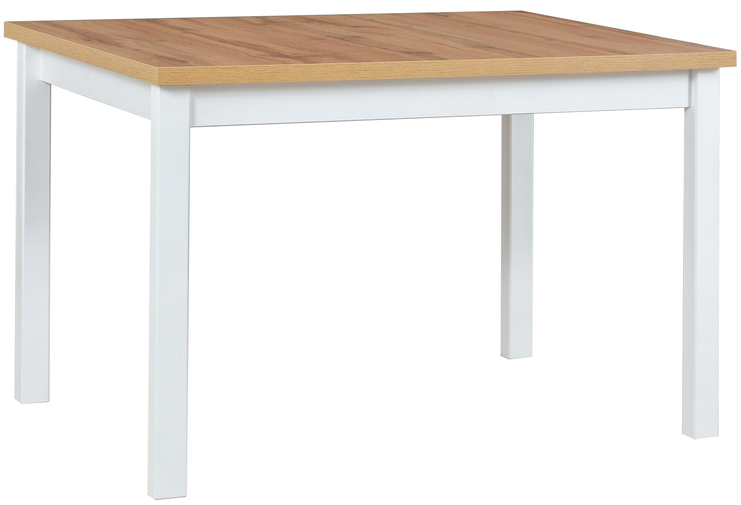 Stół drewniany do jadalni Moized 120-150x80 cm biały/dąb wotan