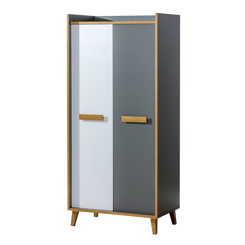 Szafa dwudrzwiowa Ellipticum antracyt/biały - zdjęcie 1