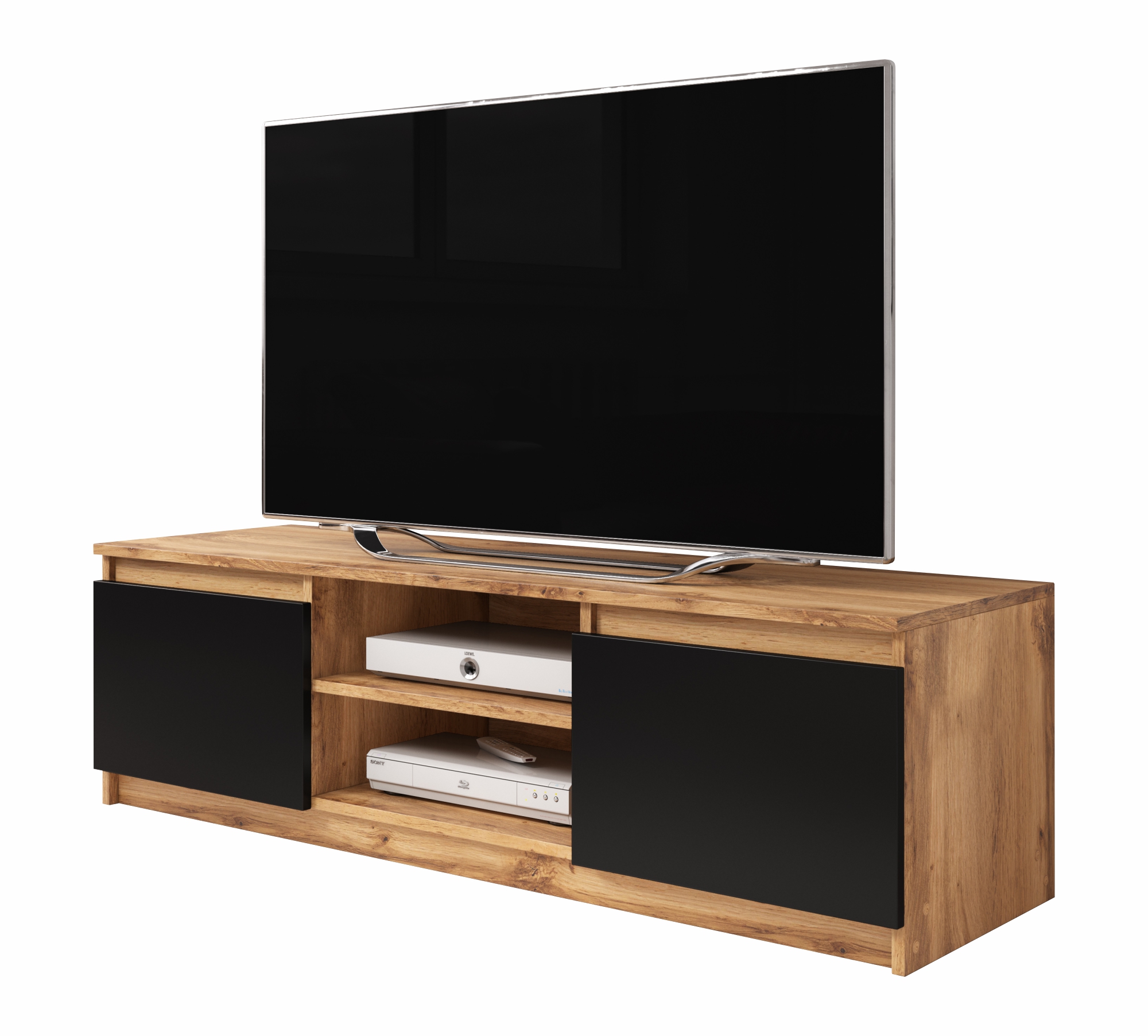 Szafka RTV Permys 120 cm wotan / czarny grafit