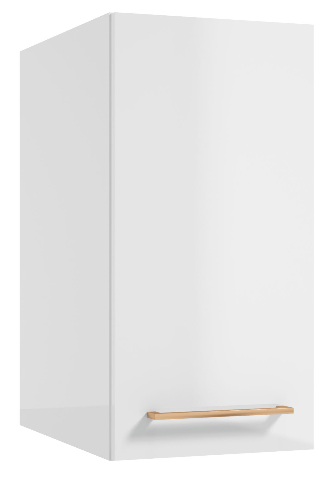 Szafka łazienkowa Modullac 30 cm wisząca głęboka biały połysk ze złotym uchwytem - zdjęcie 1