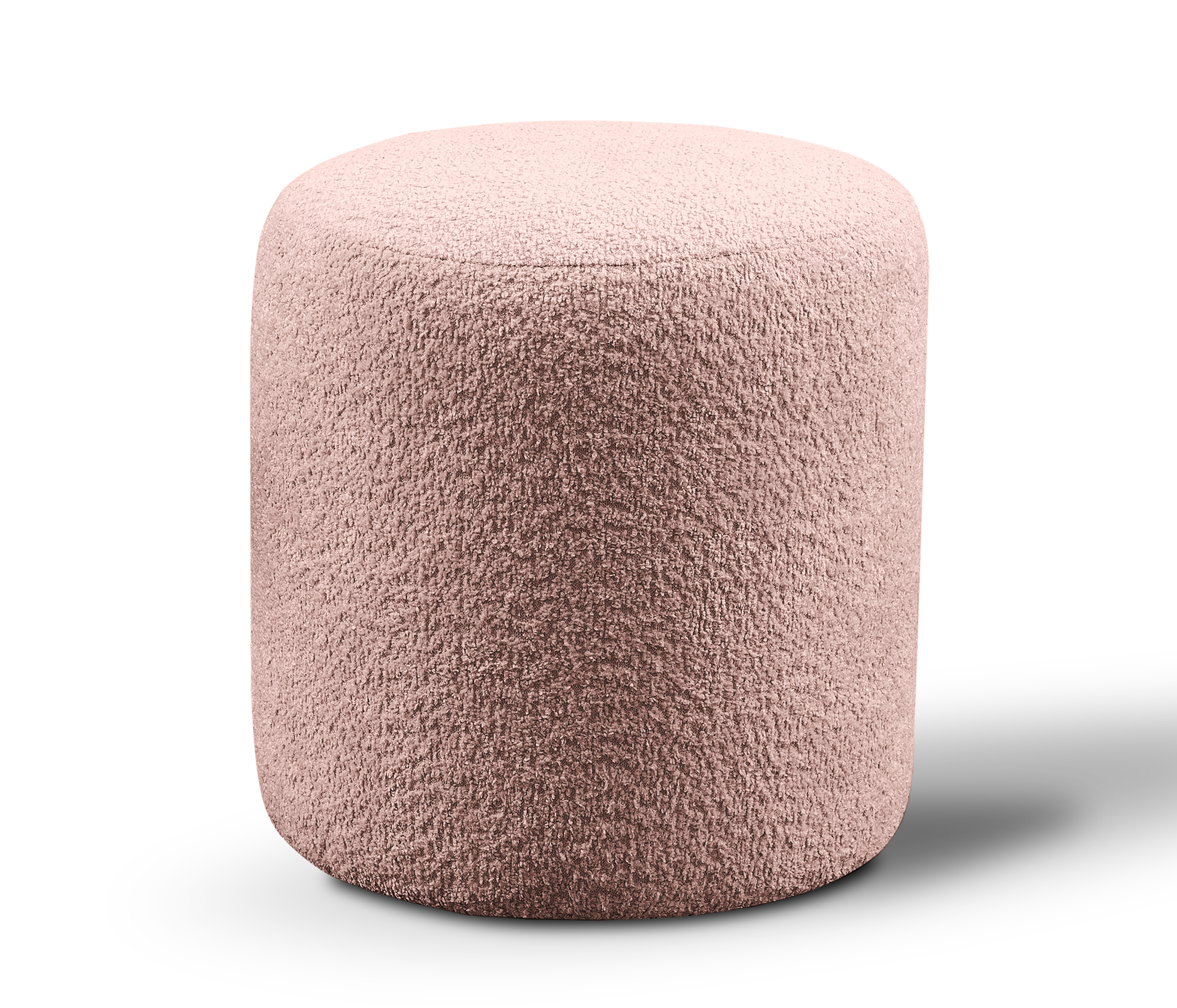 Pufa 40 cm Carmela różowa boucle nogi czarne - zdjęcie 1