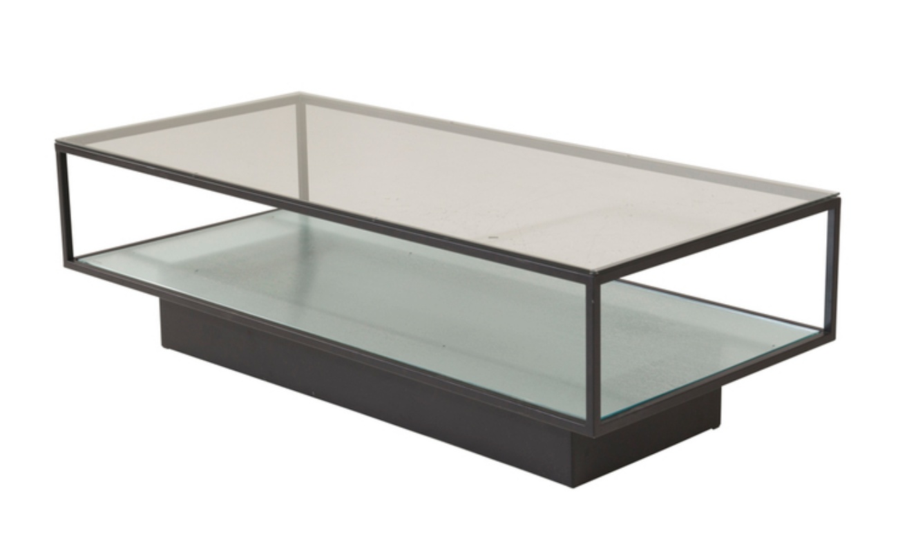 Ława nowoczesna Postled 130x60 cm szklany blat - zdjęcie 1