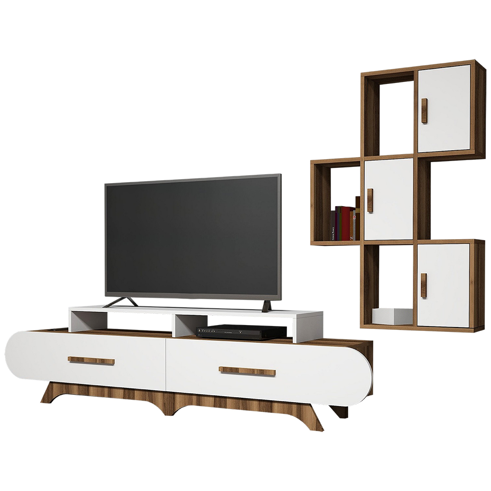 Meblościanka Ovalia z białymi frontami - zdjęcie 1