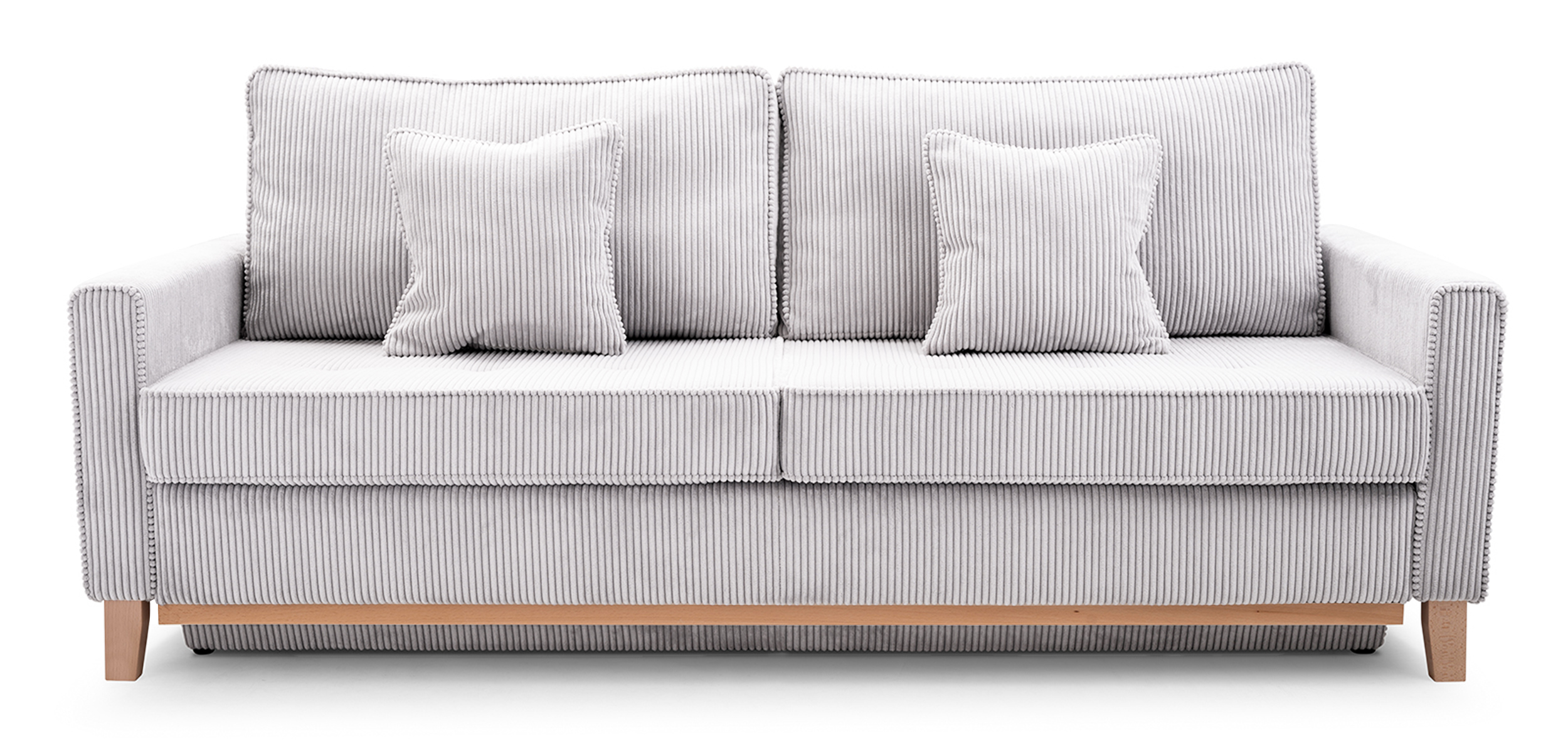 Kanapa rozkładana trzyosobowa Caldiero z pojemnikiem szara sztruks - zdjęcie 1