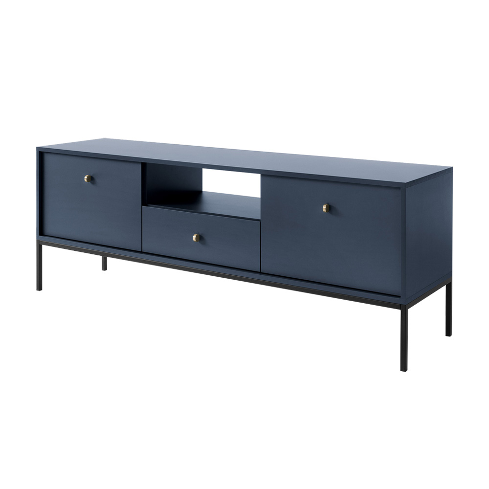 Szafka RTV Monne 153 cm granatowa vintage - zdjęcie 1