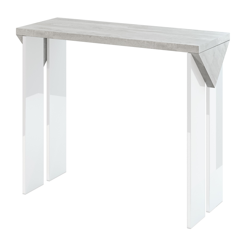 Konsola Labeggis 90x30 cm beton-biały połysk - zdjęcie 1