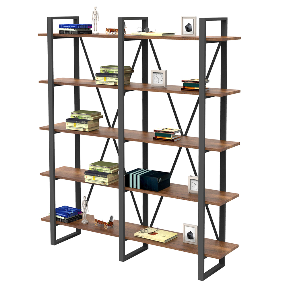 Regał na książki Suvero antracytowy/brązowy - zdjęcie 1