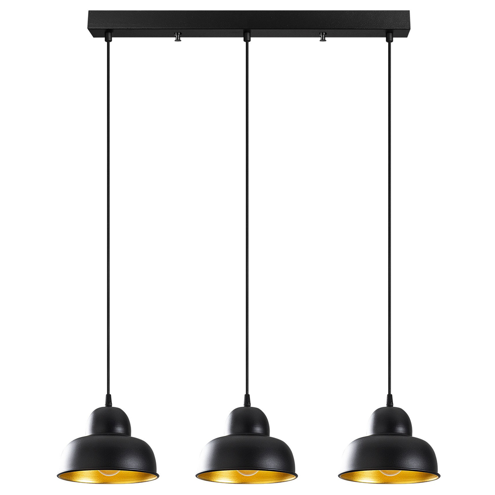 Lampa wisząca Hentima x3 czarna - zdjęcie 1
