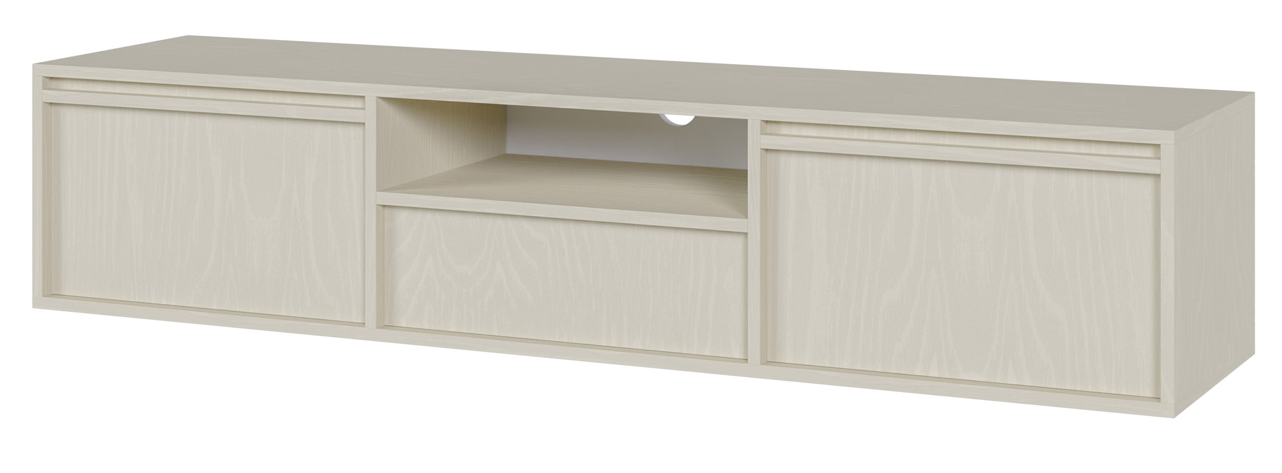 Szafka RTV dwudrzwiowa Evo z szufladą wisząca 154 cm Beż piaskowy - zdjęcie 1