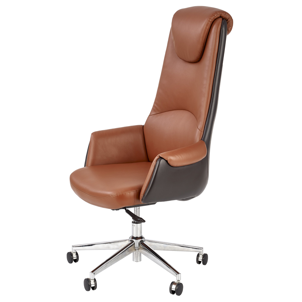 Fotel biurowy Hooduch brązowy - zdjęcie 1