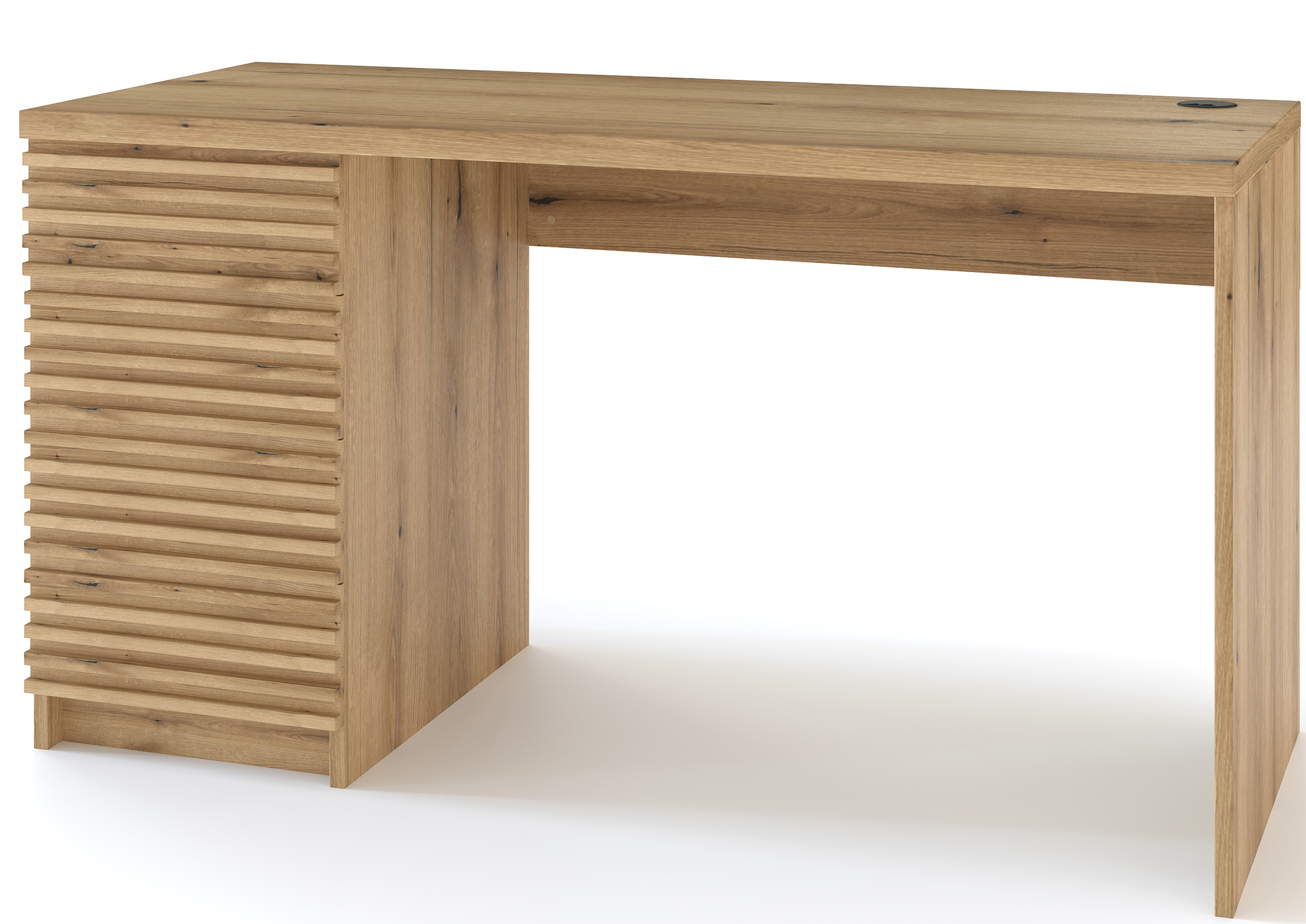 Biurko Bisseti 140 cm z czterema szufladami lamele Dąb Artisan - zdjęcie 1