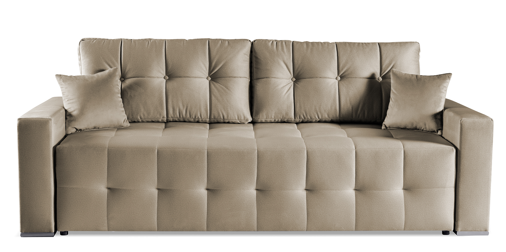 Kanapa rozkładana trzyosobowa Aikola z pojemnikiem szarobeżowa - zdjęcie 1