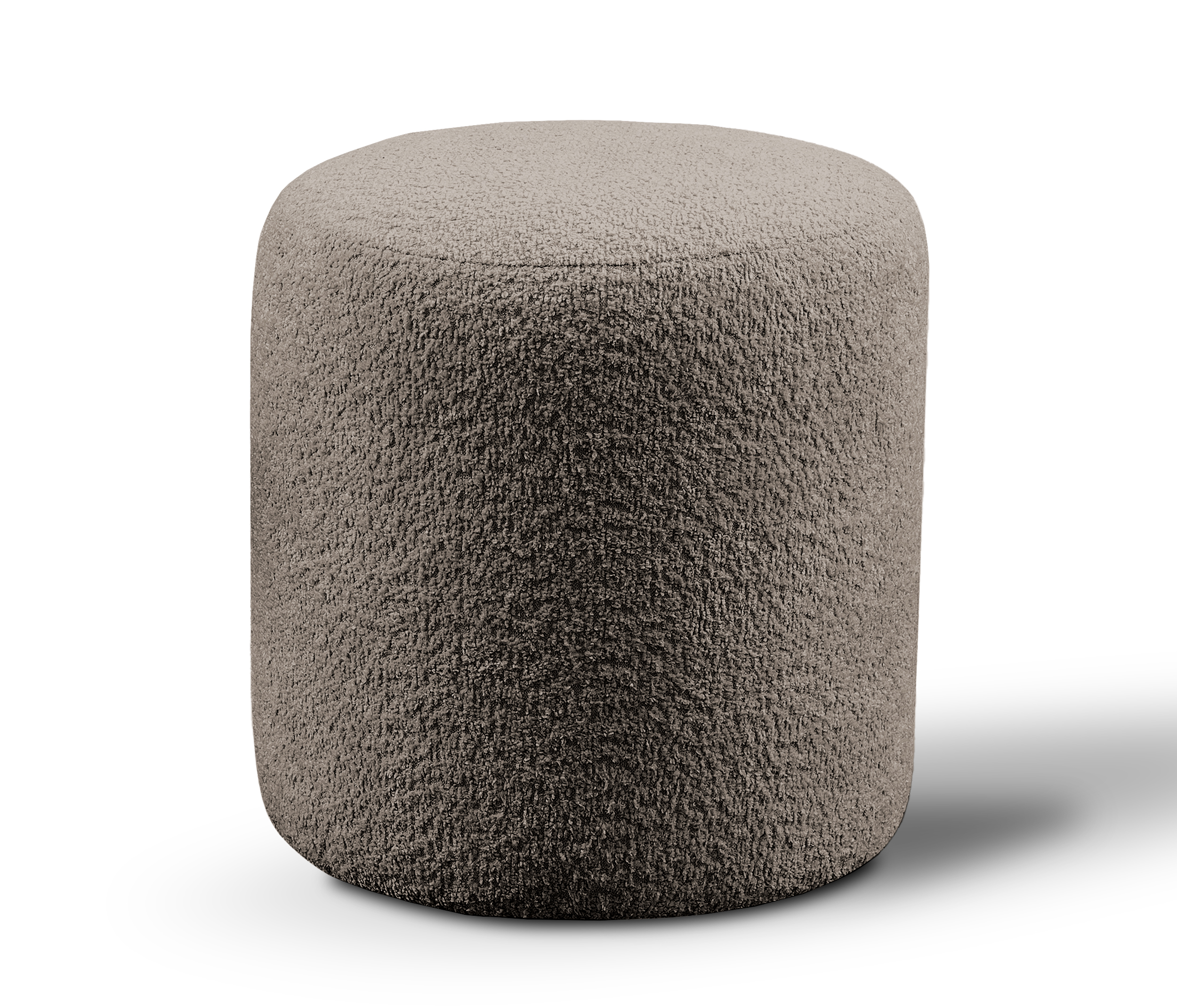 Pufa 40 cm Carmela jasnobrązowa boucle nogi czarne - zdjęcie 1