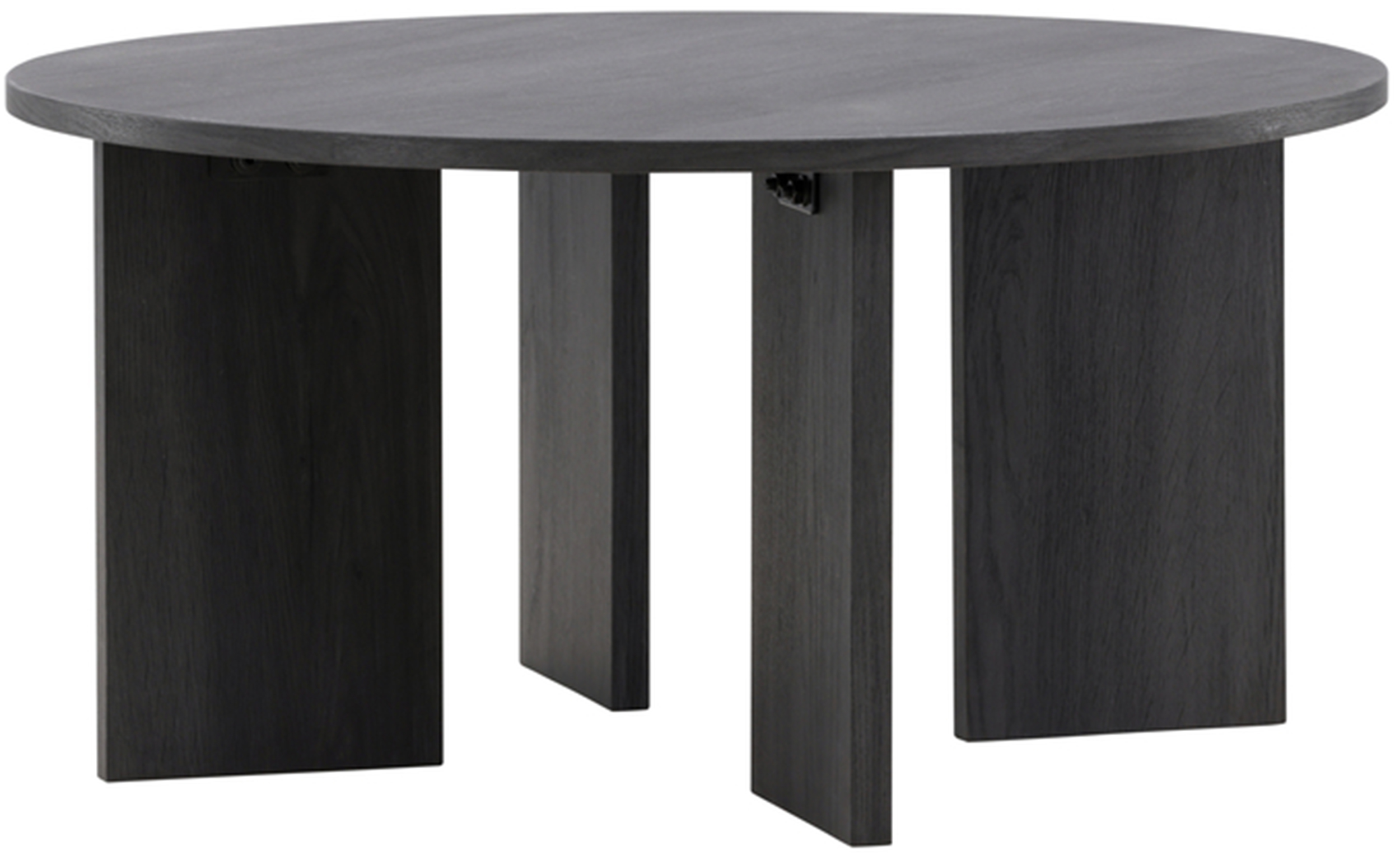 Stolik kawowy Imatter okrągły blat 80 cm dąb czarny - zdjęcie 1