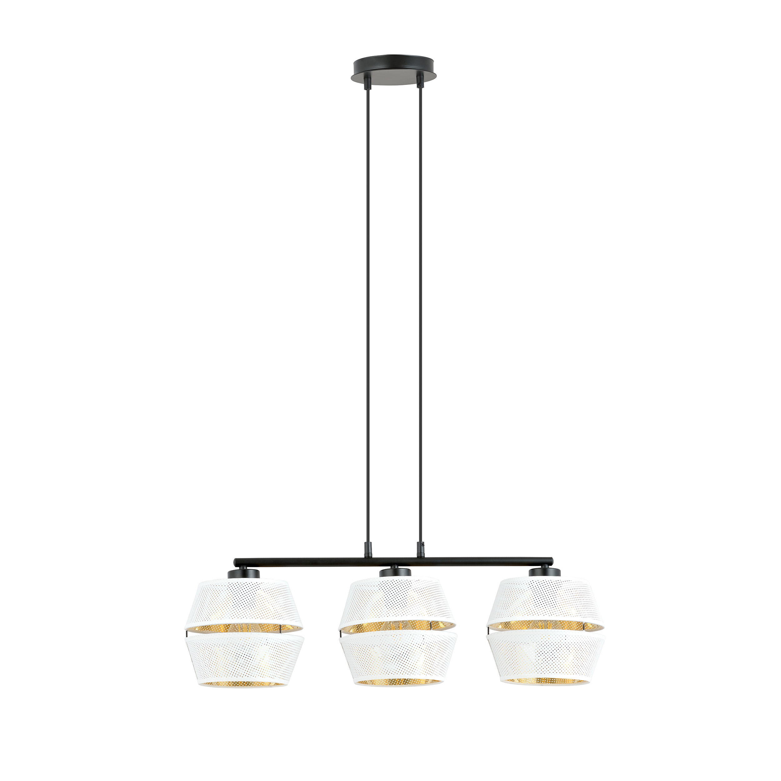 Lampa wisząca Shinds x3 biało-złota - zdjęcie 1