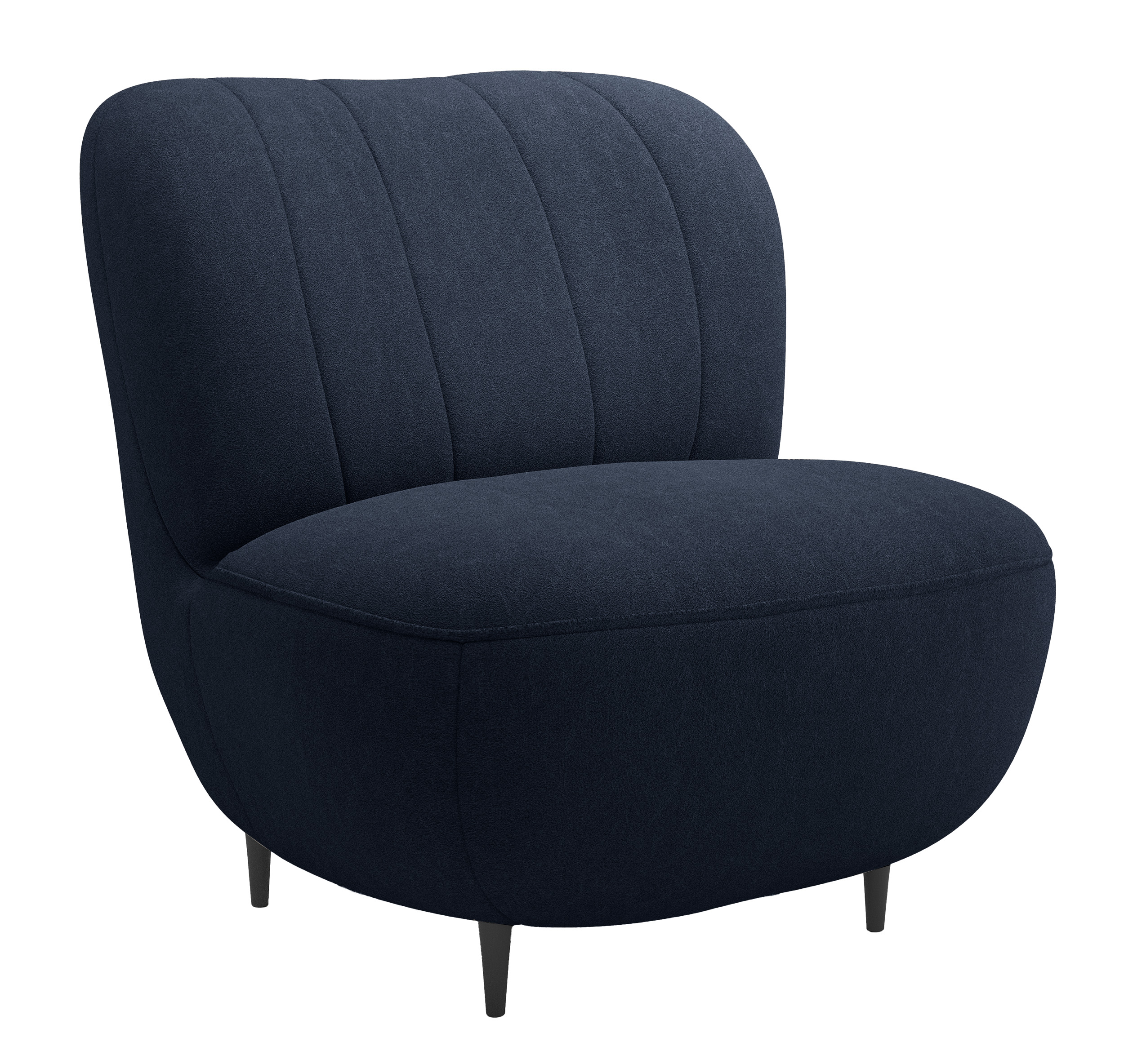 Fotel kubełkowy Nicolio granatowy velvet łatwoczyszczący - zdjęcie 1