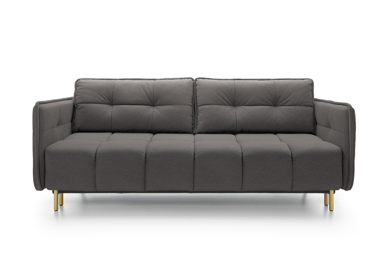 Kanapa rozkładana trzyosobowa Portosello ze sprężyną pocketową i pojemnikiem ciemnoszary velvet łatwoczyszczący - zdjęcie 1