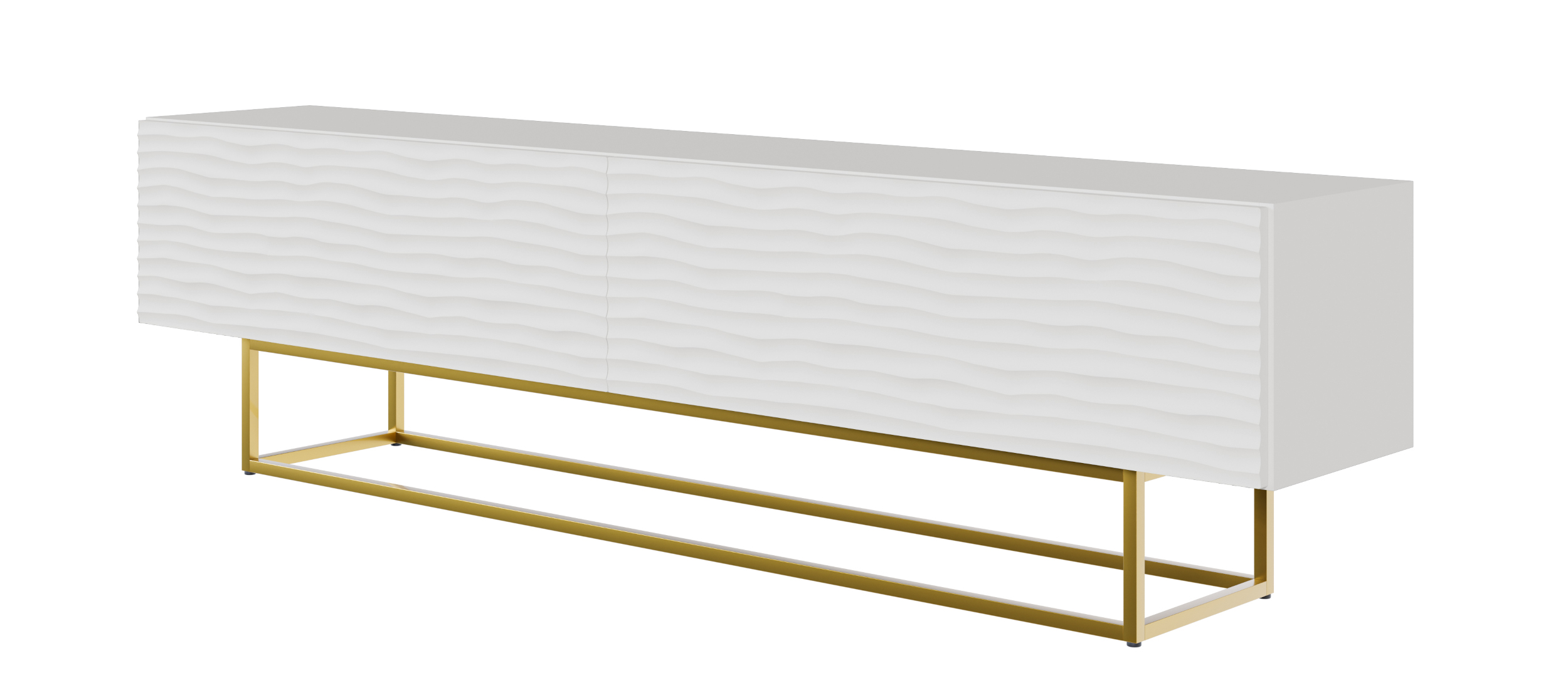 Szafka RTV Wavio ze złotymi nogami 175 cm Biały - zdjęcie 1