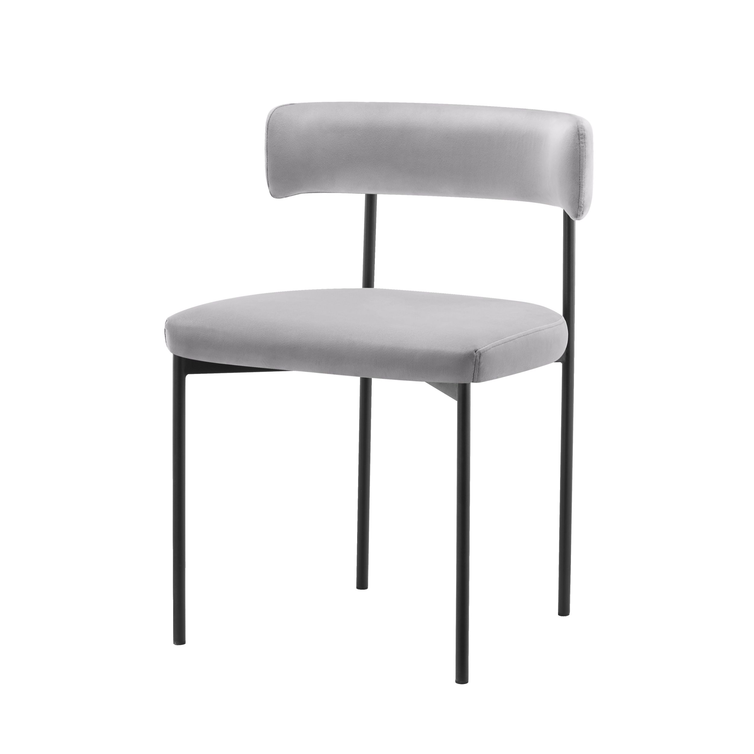 Krzesło tapicerowane Loanny szary velvet - zdjęcie 1