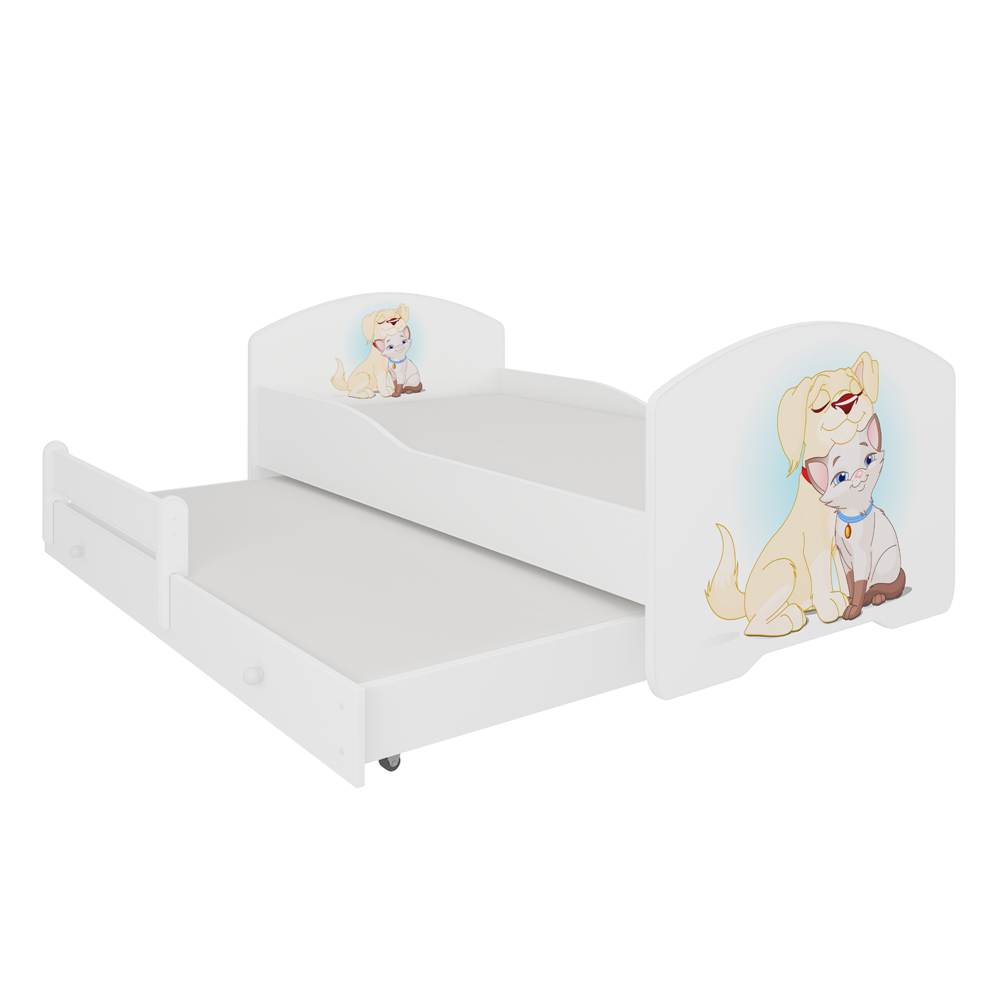 Łóżko dziecięce podwójne Blasius 160x80 cm Pies i Kot - zdjęcie 1