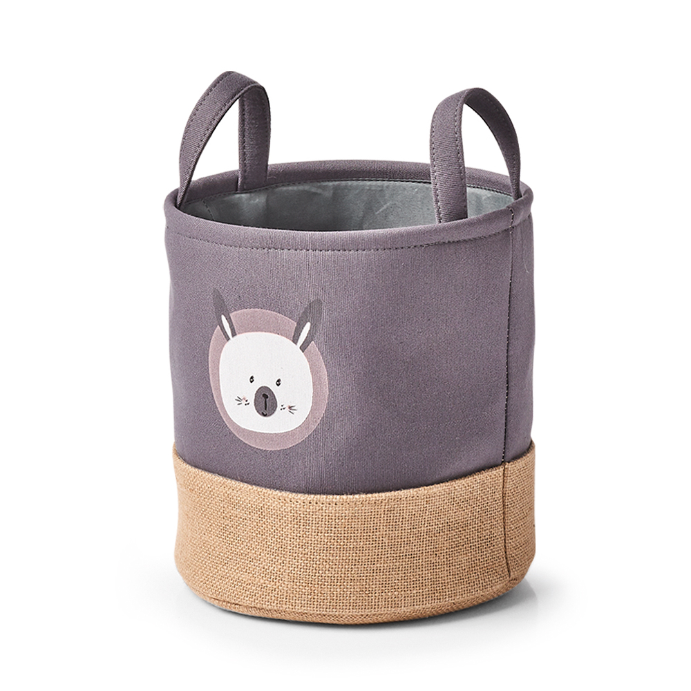 Koszyk Kideo z juty szary z królikiem - zdjęcie 1