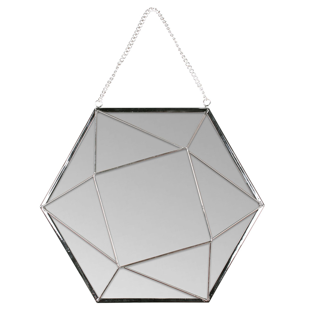 Lustro wiszące Nidial 27x23,5 cm srebrne - zdjęcie 1