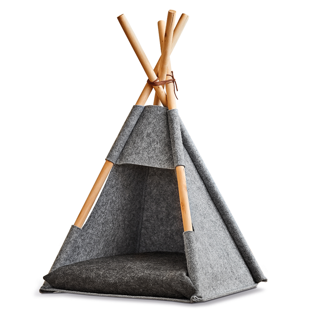 Legowisko dla kota Lanima namiot tipi szare - zdjęcie 1