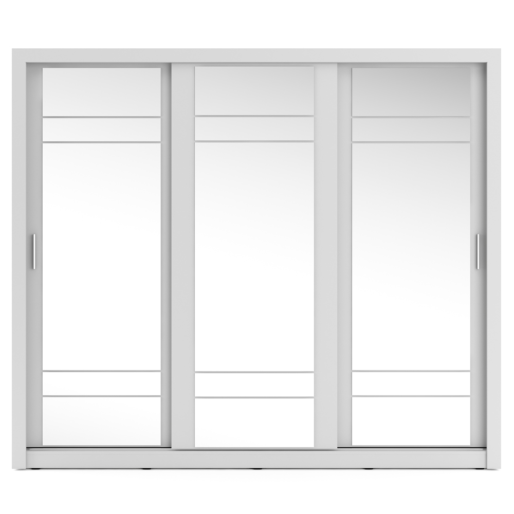 Szafa Arti 250 cm z trzema lustrami Biały - zdjęcie 1