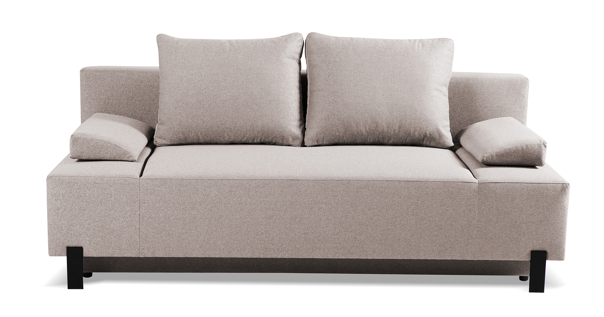 Kanapa rozkładana trzyosobowa Tahtela z pojemnikiem brązowa plecionka - zdjęcie 1