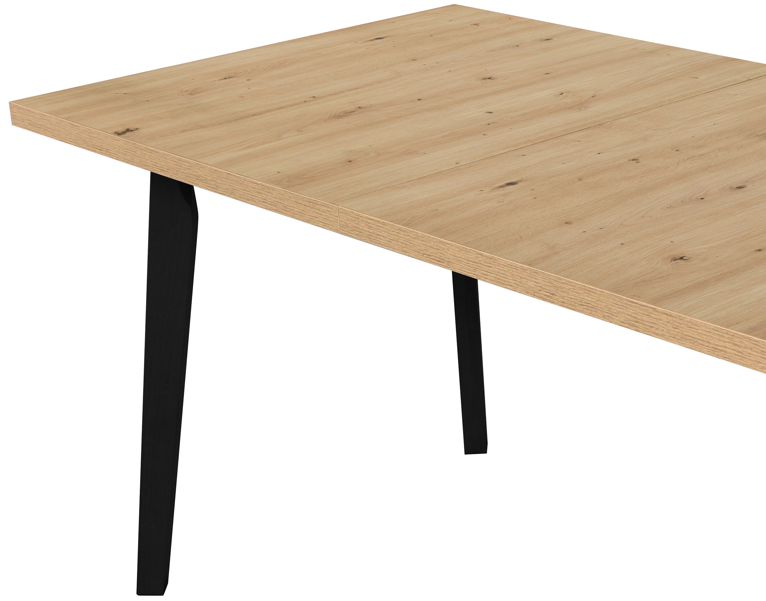 Stół drewniany do jadalni rozkładany Korror 140-180x80 cm czarny/dąb artisan