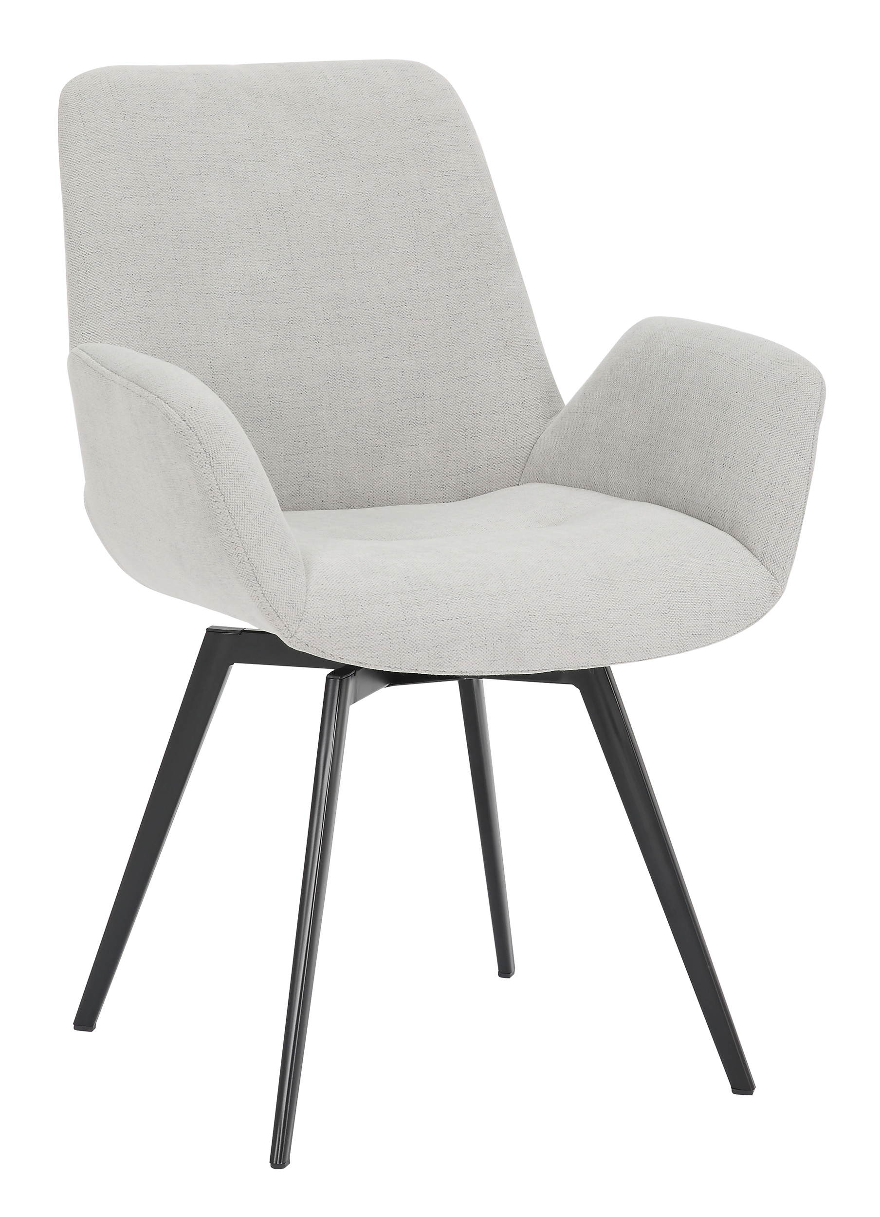 Krzesło tapicerowane obrotowe Halemal z podłokietnikami szary szenil - zdjęcie 1