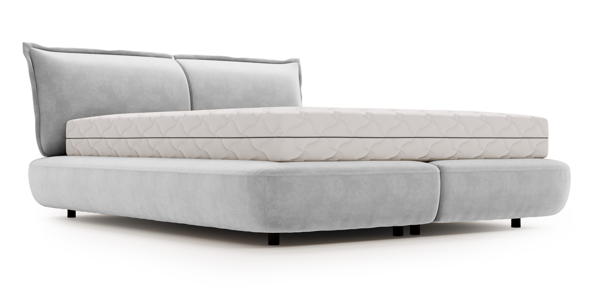 Łóżko tapicerowane 180x200 cm Borbela jasnoszare łatwoszczyszczące - zdjęcie 1