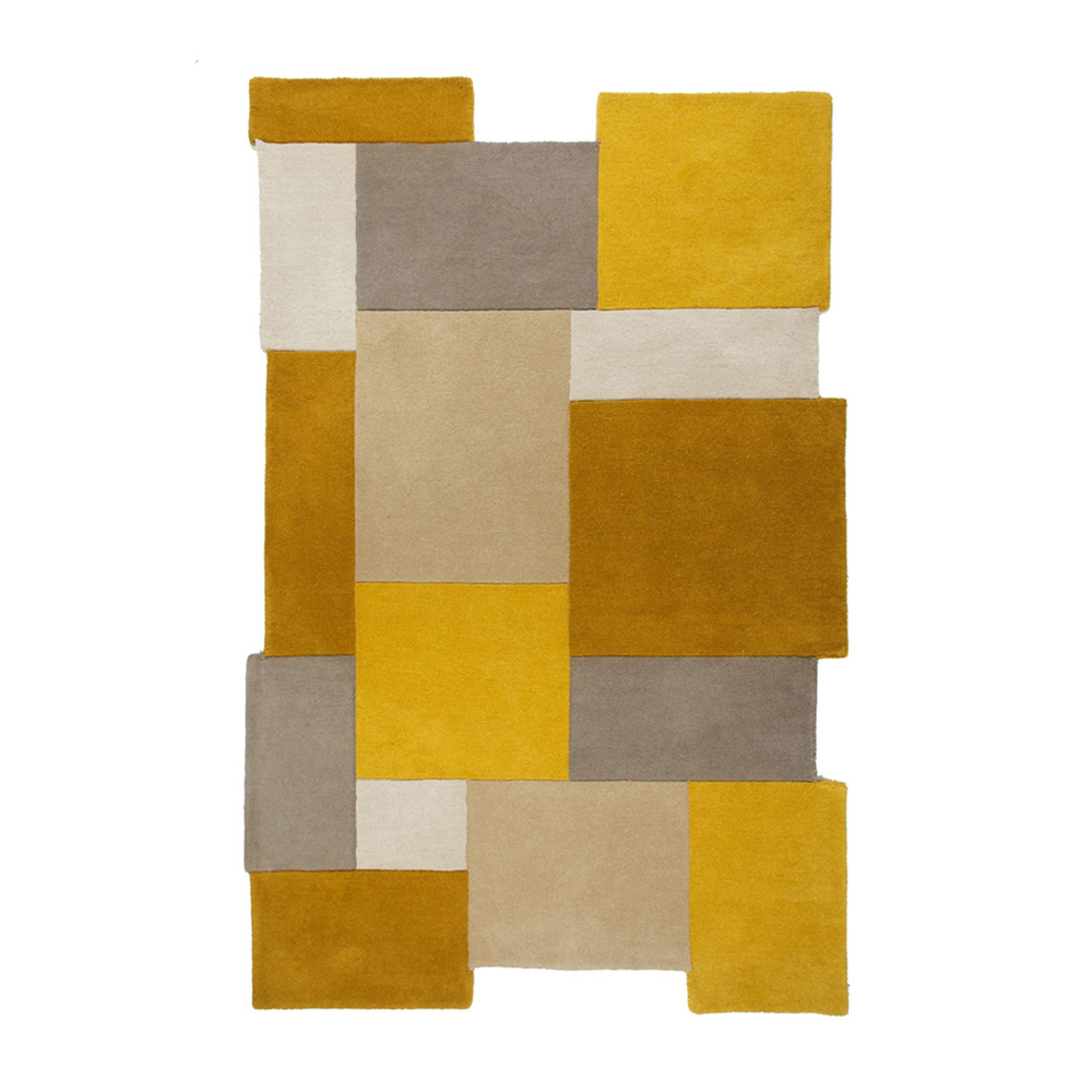 Dywan wełniany Collage ochra - zdjęcie 1