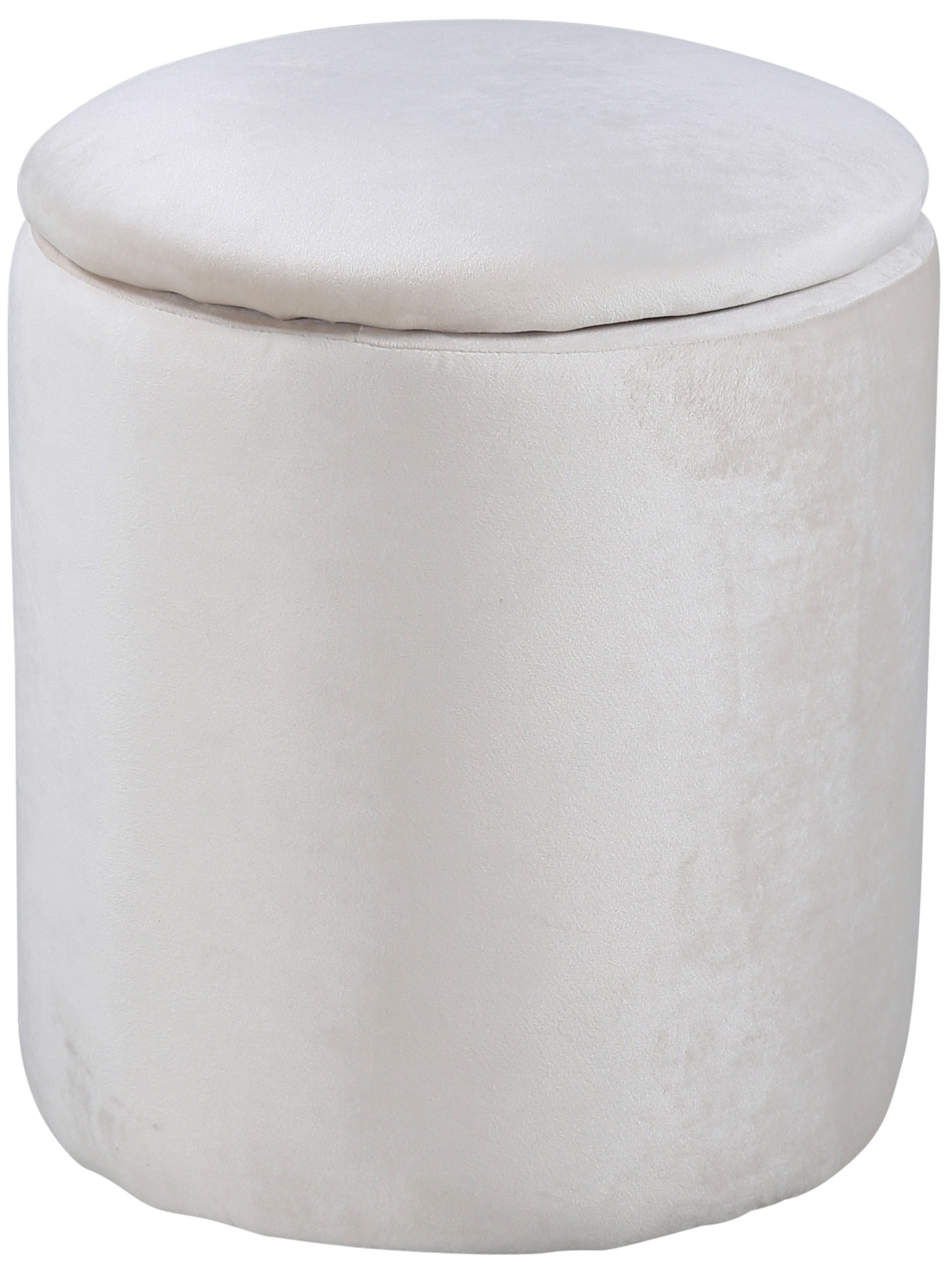 Pufa Limpen 40 x 32 cm otwierana velvet kremowa - zdjęcie 1