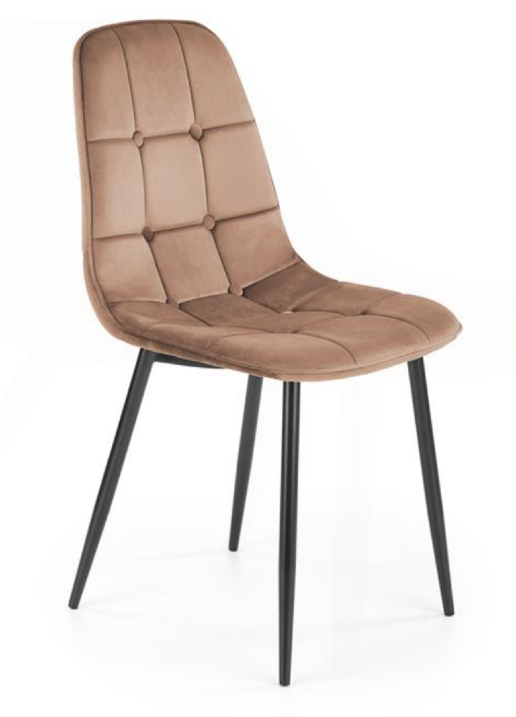 Krzesło tapicerowane Ligally pikowane beżowe - zdjęcie 1