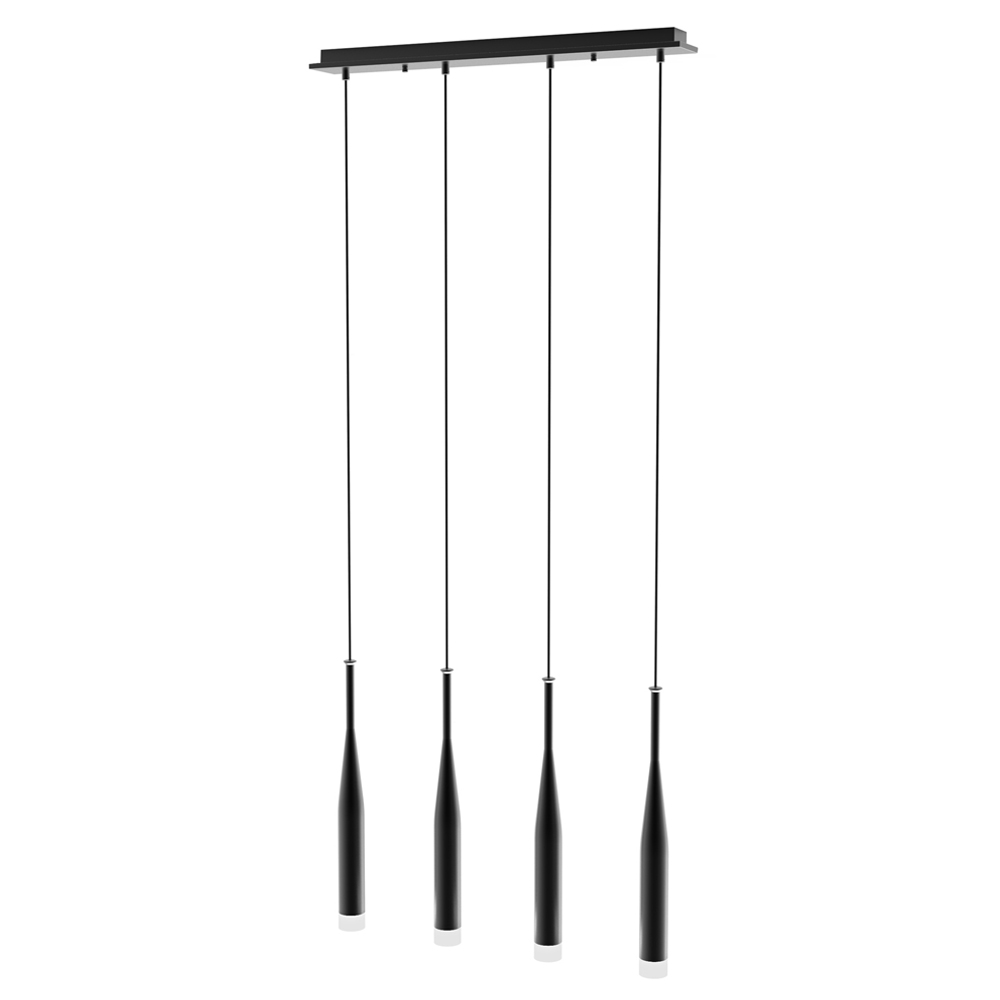 Lampa wisząca Bardella x4 czarna podłużna 70x9 cm - zdjęcie 1